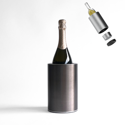 Wine cooler Bottle cover - Bottle cooler with 6 hours of Active Cooling - Noir