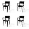 Wing Stapelstoel met armleuning zwart - SET VAN 4