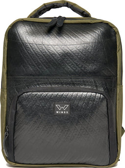 Wings Funky Falcon - stoere en stevige rugzak van autoband - legergroen