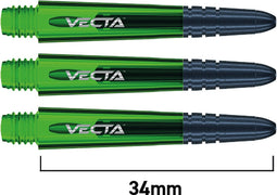 WINMAU - Vecta Dartschachten Groen, Korte - 1 set per pakket (3 Dartschachten in totaal)