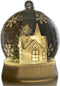 Winterse Magie - Glazen Bol met Huisje -Sneeuwvlokken - Warm Wit LED-Verlichting