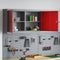 vidaXL - Gereedschapskast - Muurbevestigd - Rood - 100x20x55 - cm - Staal