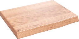 vidaXL - Wandschap - 40x30x(2-4) - cm - behandeld - massief - eikenhout - lichtbruin