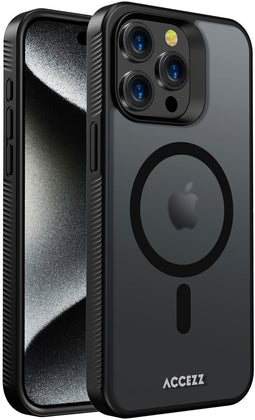 Accezz Rugged Frosted Backcover - MagSafe - Schokabsorberend - Zwart