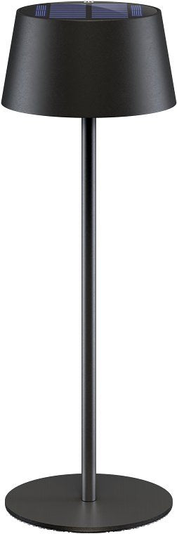 Wireless LED table lamp with solar, with touch control, warm white light, continuously dimmable, bla
