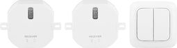 Wireless wall switch set - 2x built-in receiver 1000W + 1x double wall switch