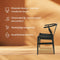 Wishbone Eetkamerstoel - Wishbone Stoel - Houten eetkamerstoelen - Scandi eetkamer Stoelen - Zwart