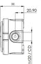 Wiska COMBI 304 LG Aftakkast (l x b x h) 100 x 89 x 57 mm Grijs IP66/IP67 5 stuk(s)