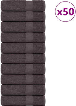 vidaXL - Handdoeken - 50st - 50x100 - cm - 360 - g/m² - 100% - katoen - antracietkleurig