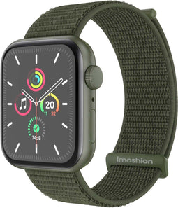 imoshion Nylon⁺ bandje - Geschikt voor Apple Watch 1, 2, 3, 4, 5, 6, 7, 8, 9, 10 (42 mm), SE - 38/40/41 mm - Donkergroen - One Size