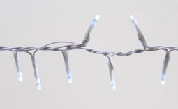 Witte glitterslinger compact EDM - Kerstsfeer - koel wit - LED lampjes - 11 m - 72263