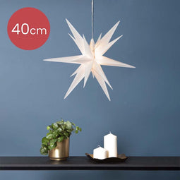 Witte hangende sterrenlamp met LED verlichting - 40cm