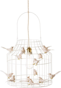 witte hanglamp eettafel | slaapkamer | met vogeltjes nét echt!