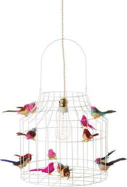 Witte hanglamp met vogeltjes