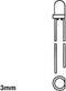 WITTE LED 3mm TRANSPARANT - 6300mcd - 20mA (L-3WCN/1)