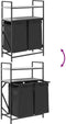 vidaXL - Wasmand - 2 - vakken - met - planken - grijs - sonoma - eiken