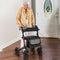 Coast Opvouwbare Rollator - Lichtgewicht 2-in-1 Reisrollator met Zitje en Luchtbanden - Rood
