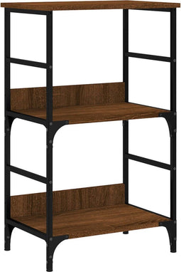 vidaXL - Boekenrek - 50x33x82 - cm - bewerkt - hout - bruin - eikenkleur