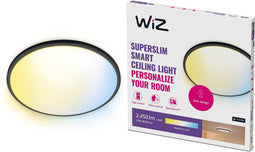 WiZ Plafondlamp SuperSlim Zwart - Slimme LED-Verlichting - Warm- tot Koelwit Licht - Geïntegreerd LED - 22W - Wi-Fi
