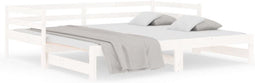 vidaXL - Uitschuifbare - slaapbank - zonder - matras - 80x200 - cm - wit