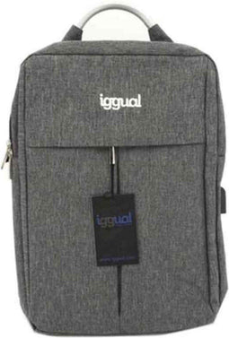 Laptop Backpack iggual All Tech In 15,6" Impermeable Grey