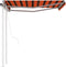 vidaXL - Luifel - automatisch - uittrekbaar - met - palen - 3x2,5 - m - oranje - bruin
