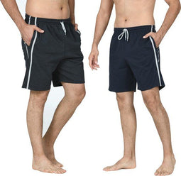 Comfort Essentials - Korte Broek Heren - Loungewear - Regular Fit - Navy/Antraciet (2 stuks)
