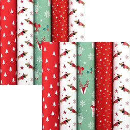 SANTAS HELPER - Assortiment kerstpapier - 10 rollen 2 meter x 70 cm multikleur
