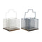 Bestekmand DKD Home Decor Blauw Wit Metaal Rubberwood 18 x 18 x 15 cm (2 Stuks)
