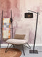 GOOD&MOJO Vloerlamp Iguazu - Bamboe/Jute Zwart - 57x31x150cm - - Staande lampen voor Woonkamer - Slaapkamer