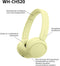 Sony WH-CH520 - Draadloze On-Ear Koptelefoon - 50 uur batterijduur - Geel