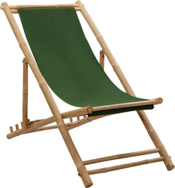 vidaXL - Terrasstoel - bamboe - en - canvas - groen