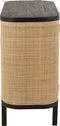 J-Line Molly Rotan kast - 2 deuren - hout - zwart - woonaccessoires