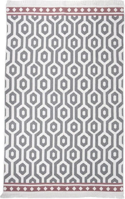 vidaXL - Vloerkleed - 160x230 - cm - katoen - grijs