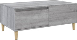vidaXL - Salontafel - 90x50x36,5 - cm - bewerkt - hout - grijs - sonoma