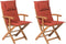 MAUI - Tuinstoel set van 2 - Lichte houtkleur/Terracotta - Acaciahout