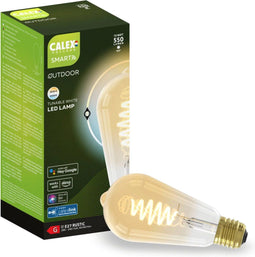 Calex Smart Outdoor - Smart LED Lamp - E27 - Dimbaar met App - RGB en Warm Wit - Goud - 7W
