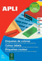 Apli Gekleurde etiketten formaat 105 x 37 mm (b x h) geel 1.600 stuks 16 per blad doos van 100 blad