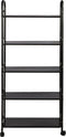 Keukentrolley Zwart op wieltjes - Keukenrek - 5 laags - Keuken Organizer Keukenkast - 32 x 59.5 x 133 cm