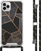 iMoshion iPhone 11 Pro Max - Hoesje met Koord - Verstelbaar Koord - Zwart / Meerkleurig / Goud / Black Graphic