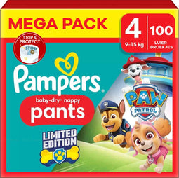 Pampers Baby Dry Pants - Maat 4 - Megapack - 100 stuks - 9/15KG Paw Patrol (100 stuks)