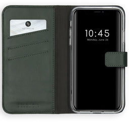 Selencia iPhone Xs - Echt Lederen Bookcase - 3 Pashouders - Groen