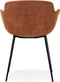 Alterego Derby - Bruine Microvezel - Met Armleuningen - 59x54x80cm