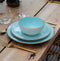 Cosy & Trendy Granite blue - serviesset 6 persoons - 18 delig - met Table Style zomers droogbloemen boeket