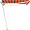 vidaXL - Luifel - handmatig - uittrekbaar - met - LED - 300x250 - cm - oranje - en - bruin