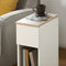 SoBuy FBT111-WN - Smal Nachtkastje - Lade en Open Plank - Wit 20x35x60cm