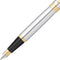 Sheaffer vulpen - 300 - chroom met goud en glanzend zwart - penpunt M - inclusief convertor voor vulling - SF-E0934253