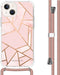 iMoshion Hoesje Geschikt voor iPhone 13 Hoesje Met Koord - iMoshion Design Hoesje met Koord - Roze / Pink Graphic