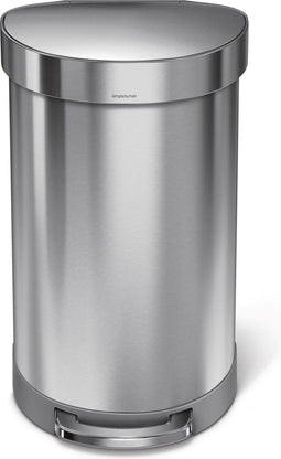 Simplehuman Semi Round Prullenbak - 45 l - RVS - Zilver