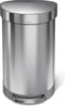 Simplehuman Semi Round Prullenbak - 45 l - RVS - Zilver